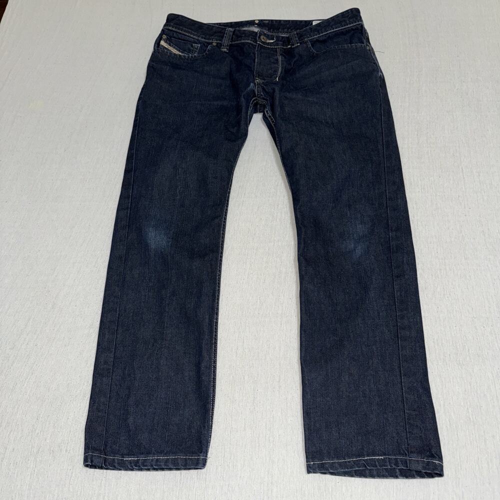Diesel Larkee Mens 34x30 (fits 34x28) Regular Straight Blue Jeans Dark Wash